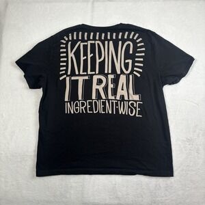 Chipotle Loomstate Keeping It Real Black SS Graphic Shirt Employee Men's XL